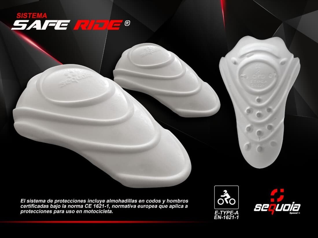 Chaqueta Reflectiva de Moto tipo Cortaviento con Protecciones Motociclista para Damas y Caballeros detalle protecciones - ...