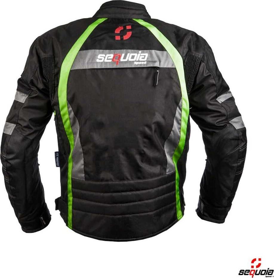 Chaqueta Carrera Green - Antifricción con Protecciones Certificadas e Impermeable 100 vista posterior - Proteccion para mo...