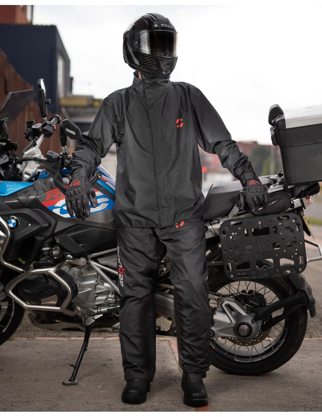 Traje Impermeable para Moto doble Refuerzo detalle material - Antifriccion impermeable