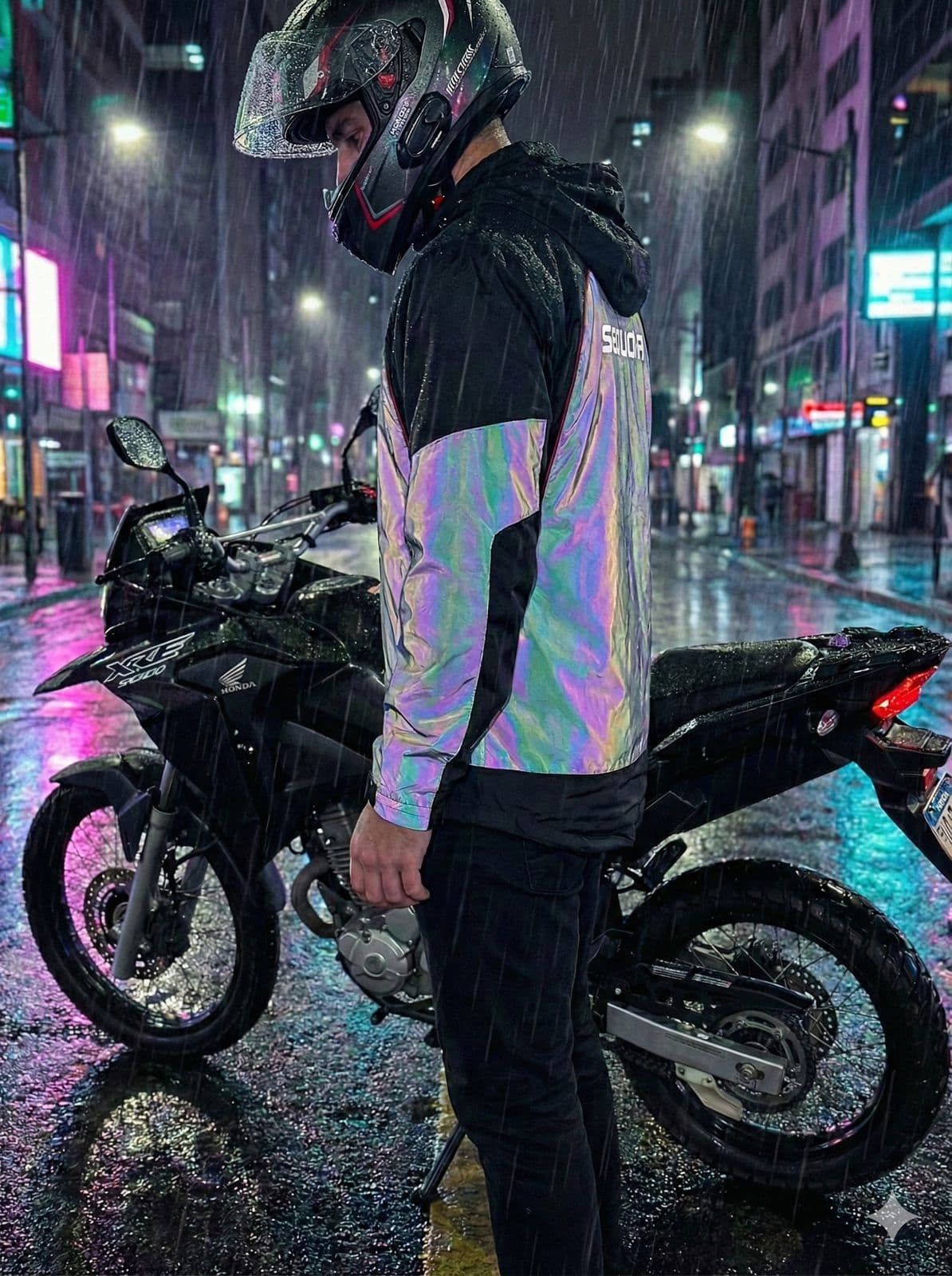 Chaqueta Reflectiva  Firefly II con Protecciones Moto Motociclista Reflectiva Tornasol - Moto - Bicicleta - Ciclismo detal...