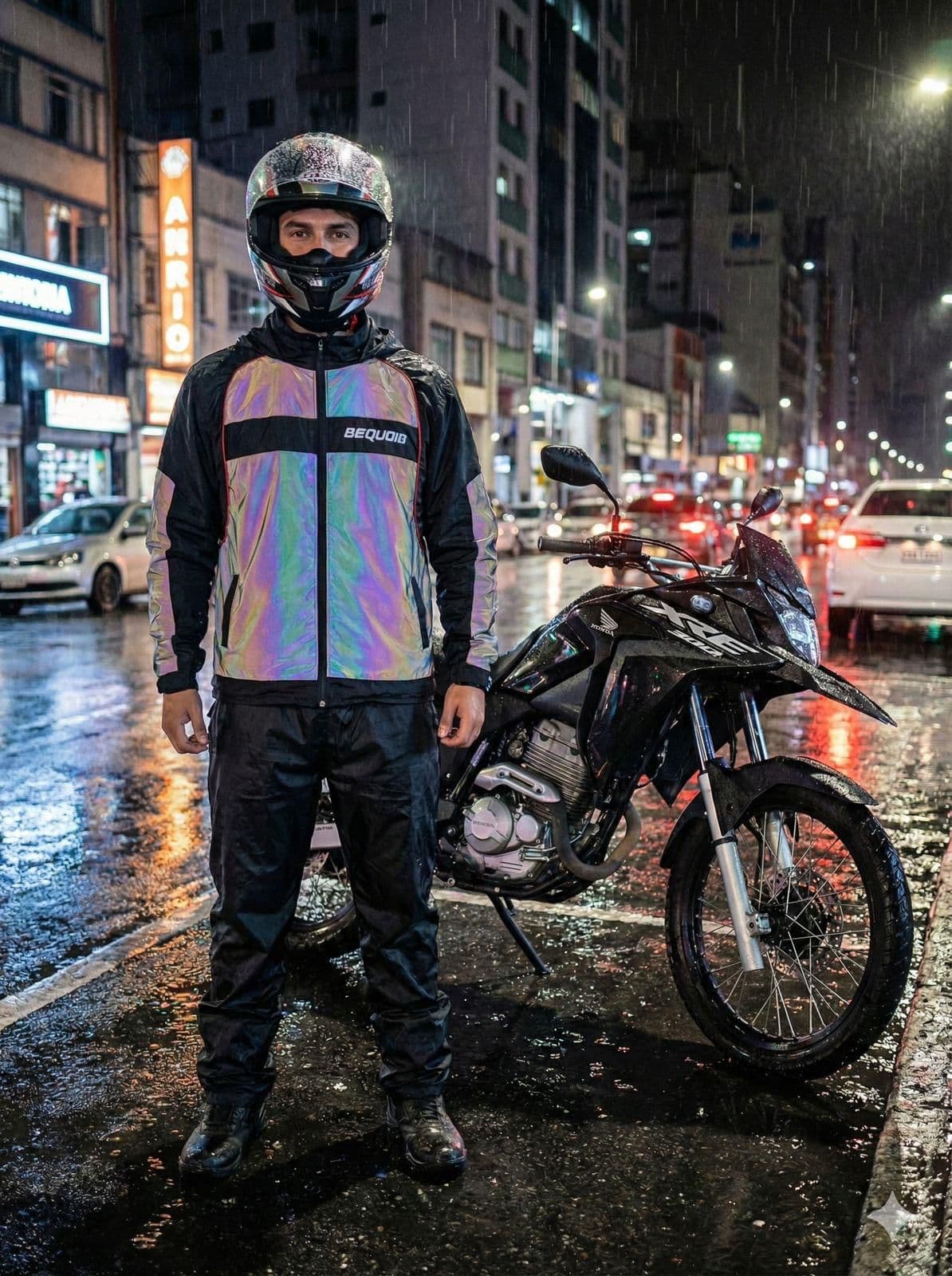 Chaqueta Reflectiva  Firefly II con Protecciones Moto Motociclista Reflectiva Tornasol - Moto - Bicicleta - Ciclismo vista...