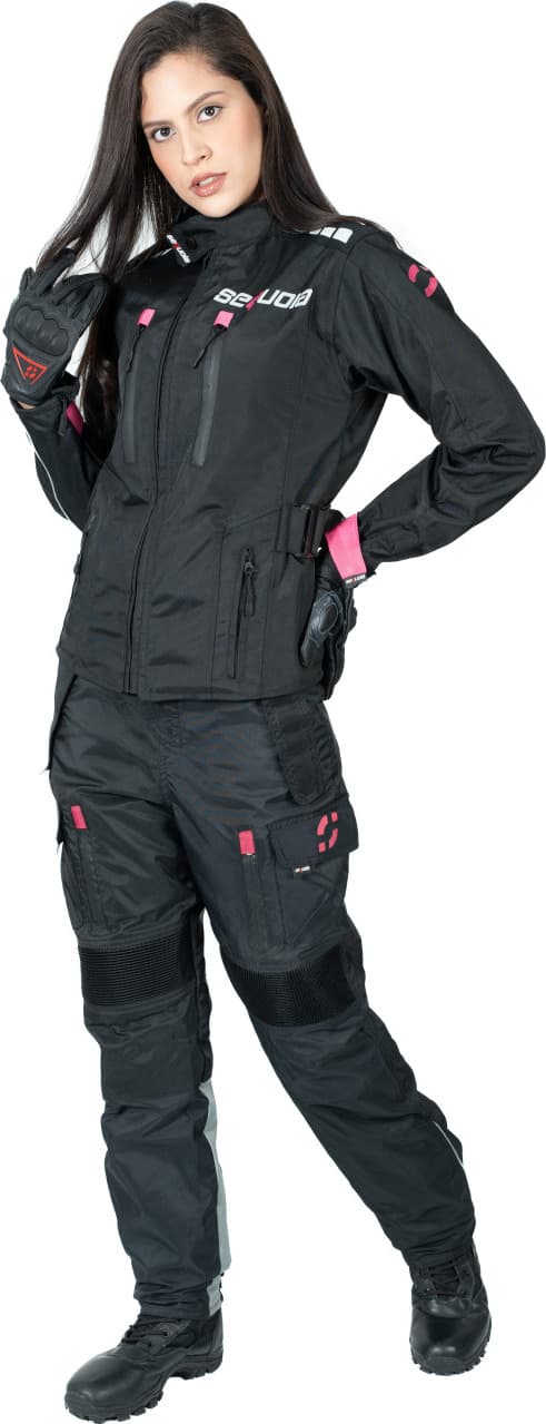 Chaqueta Black Pro Dama - Chaqueta de Protección de Moto para Damas Impermeable Sequoia Speed