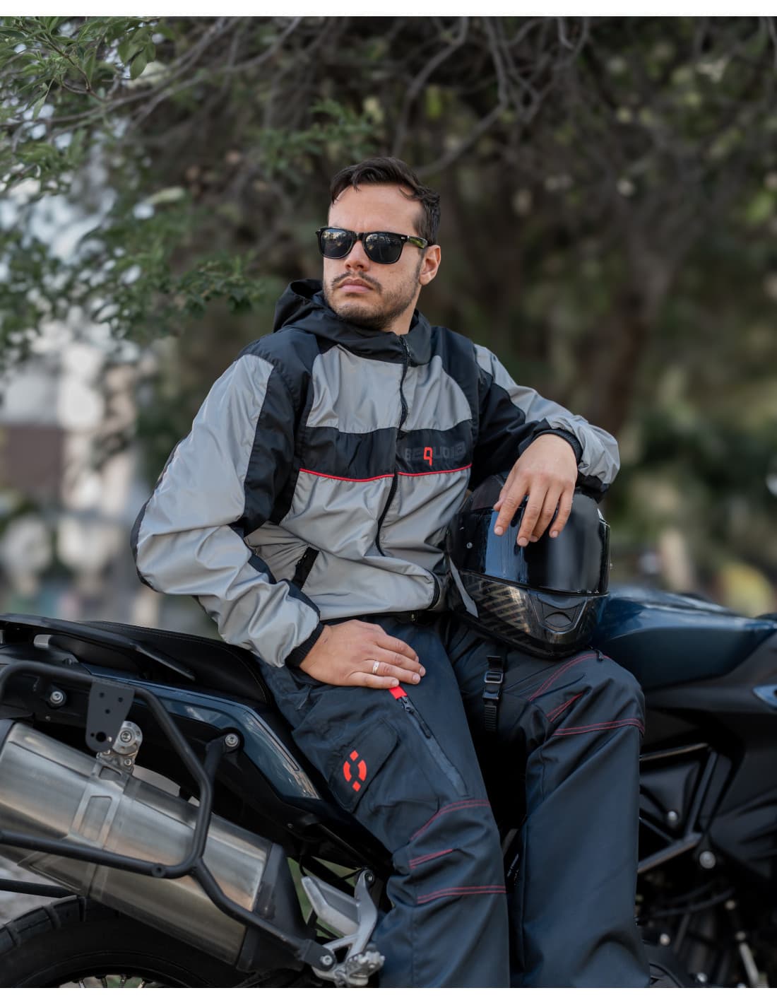 Chaqueta Reflectiva Doble Faz impermeable de Moto para Damas y Caballeros
