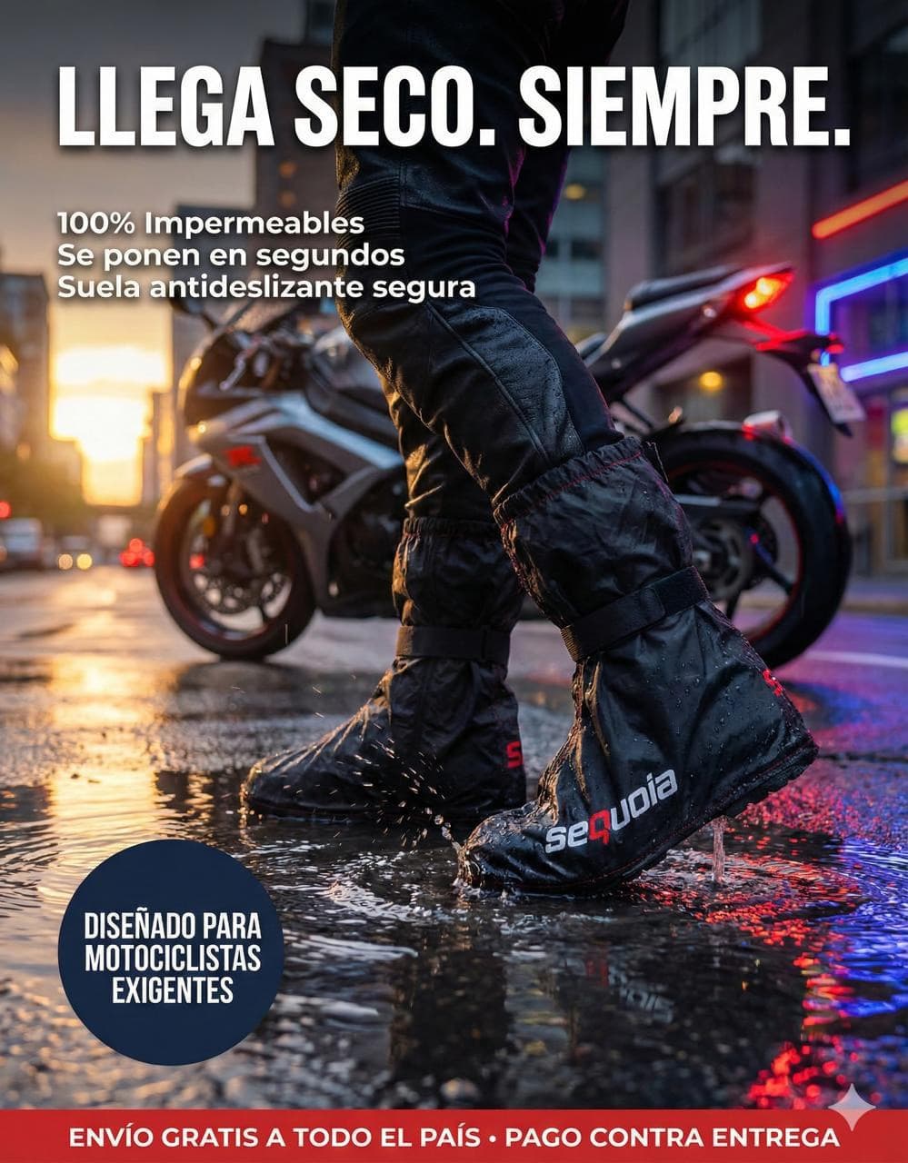 Ficha técnica Zapatones Impermeables Para Motociclista Moto - Motociclismo Motero