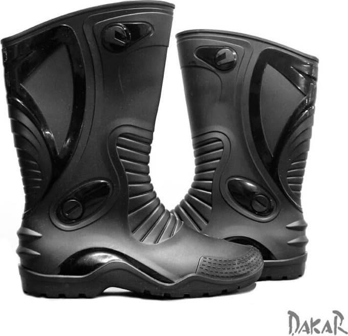 Ficha técnica Botas de Caucho Impermeables Dakar Negra Moto, Motociclismo